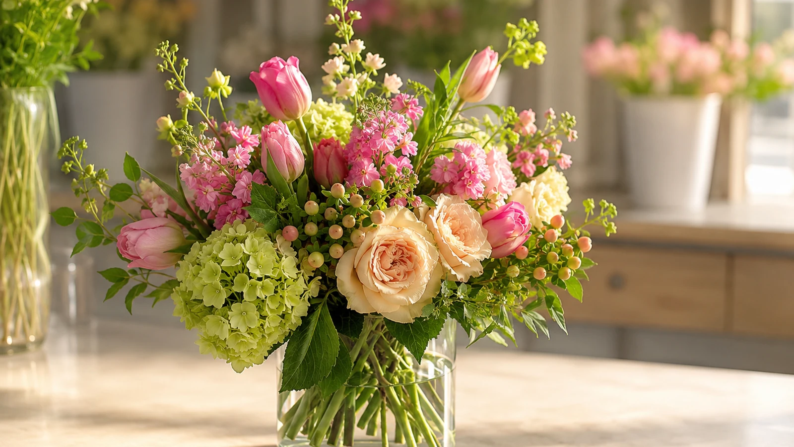 Elegant fresh flower bouquet prepared for Nashville Tennessee delivery by Velvet Rose