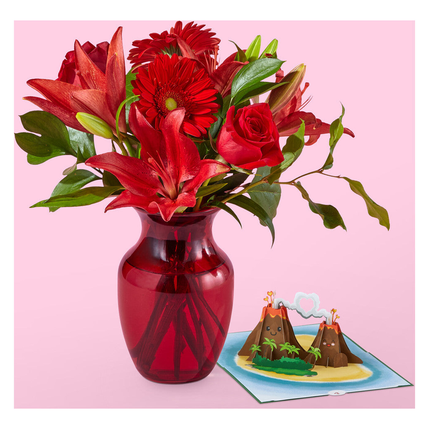 Burnin' Lovepop Gift Sets flower arrangement
