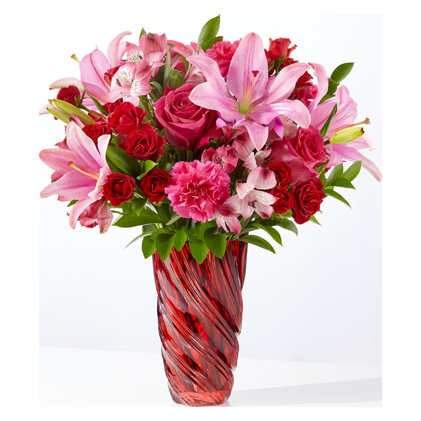 In Love Bouquet with Luxe Swirl Vase arrangement option 2