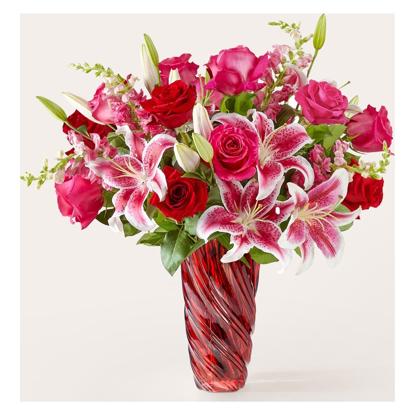 Always You Bouquet with Luxe Swirl Vase arrangement option 2