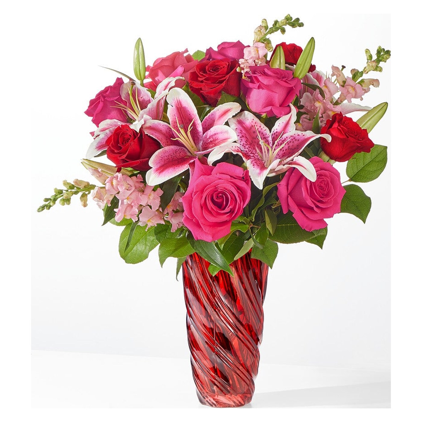 Always You Bouquet with Luxe Swirl Vase arrangement option 3